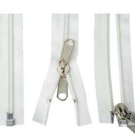 REIMO Zip bílý s dvojitou rukojetí jezdce 275 cm dlouhý