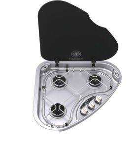 THETFORD Plynový sporák 3 plameny 3x 1,5 kW, ovládací knoflíky vlevo