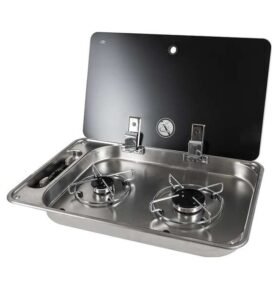 Plynový dvouplotýnkový vařič z nerezové oceli CAN