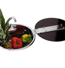 CAN Nerezový dřez s baterií a skleněným krytem, Ø 30 cm