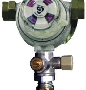 Cavagna Regulátor tlaku plynu 30 mbar - s testovacím ventilem pro dvě lahve, 10 mm potrubí