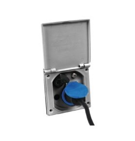 REIMO Multifunkční venkovní zásuvka Quattro - 230V/12V,  anténa/satelit Barva: Stříbrná