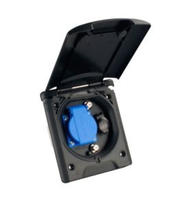 ABL Venkovní zásuvka na 12V/230V s magnetickým zámkem - černá