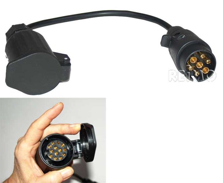 Adaptační kabel Carbest 30 cm ze 7kolíkové zásuvky na 13kolíkovou zástrčku