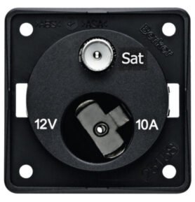 BERKER SAT zásuvka s 12V zásuvkou, antracitová barva