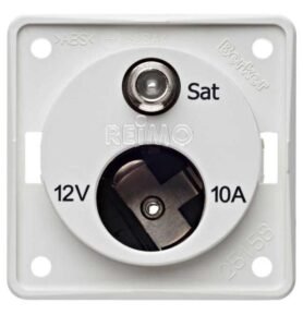 BERKER SAT zásuvka s 12V zásuvkou, polární bílá, volná