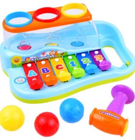 Dětský xylofon s kladivem a míčky