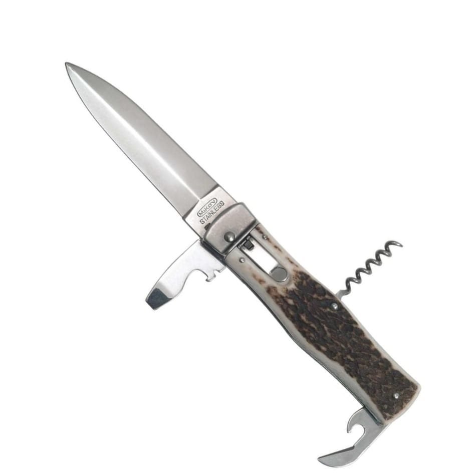 MIKOV nůž vyhazovací 4/KP NEREZ střenka PRAVÝ PAROH