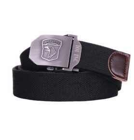 Opasek AIRBORNE plátěný ČERNÝ vel. 115