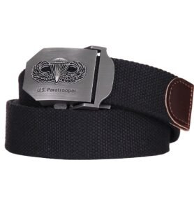 Opasek U.S. PARATROOPER plátěný ČERNÝ vel. 130
