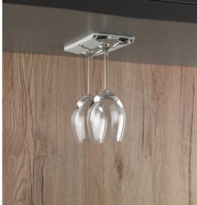 FROLI Sada 2 držáků na sklenice na stopce, světle šedá, pro 2-3 sklenice do Ø78 mm