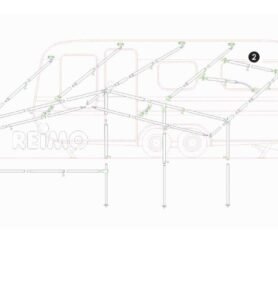 Piper Napínací tyč/střešní nosná tyč ocelová 160-260 cm, 3-dílná