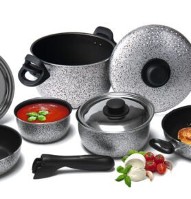 Sada hliníkových kempingových hrnců Camp4 ROCKY - 9 dílná