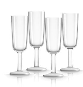 REIMO Sklenice na šampaňské a šumivé víno, 4 ks, 180 ml