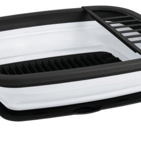 Skládací silikonový odkapávač Camp4 - bílý/antracitový - větší rozměr