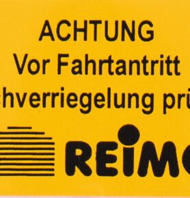 REIMO Nálepka "Zkontrolujte zámek střechy