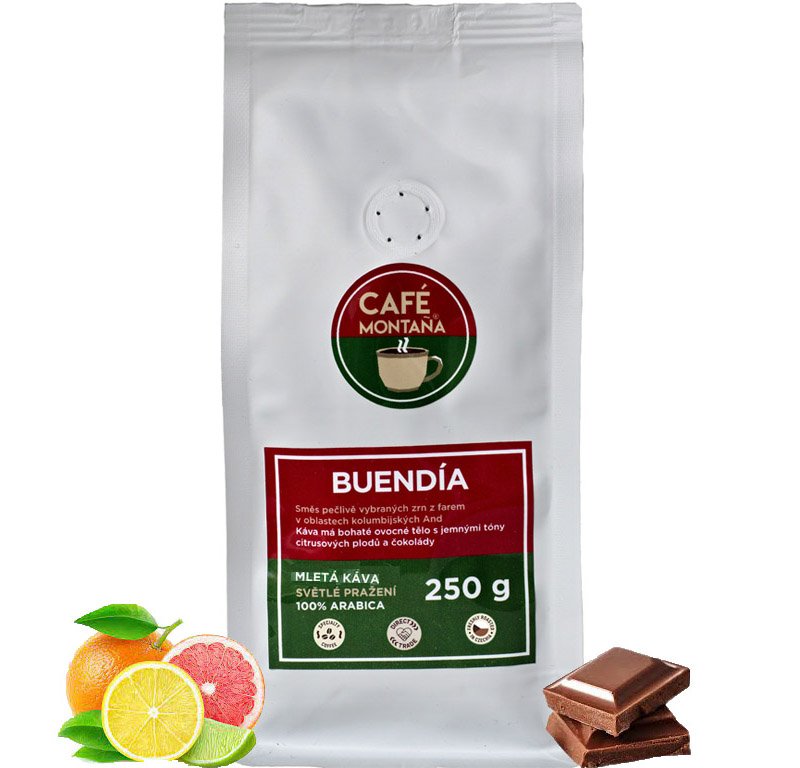 Café Montaña Buendía, mletá káva Velikost balení: 500g, Hrubost mletí: Espresso
