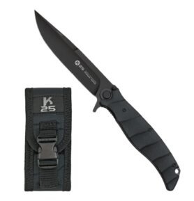 Nůž zavírací K25 G10 černá čepel ČERNÝ + pouzdro