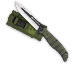 Nůž zavírací K25 G10 tvarovaná čepel ZELENÁ střenka + pouzdro