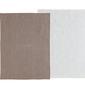 Södahl Kuchyňská utěrka 50x70 Taupe/White (sada 2 ks)