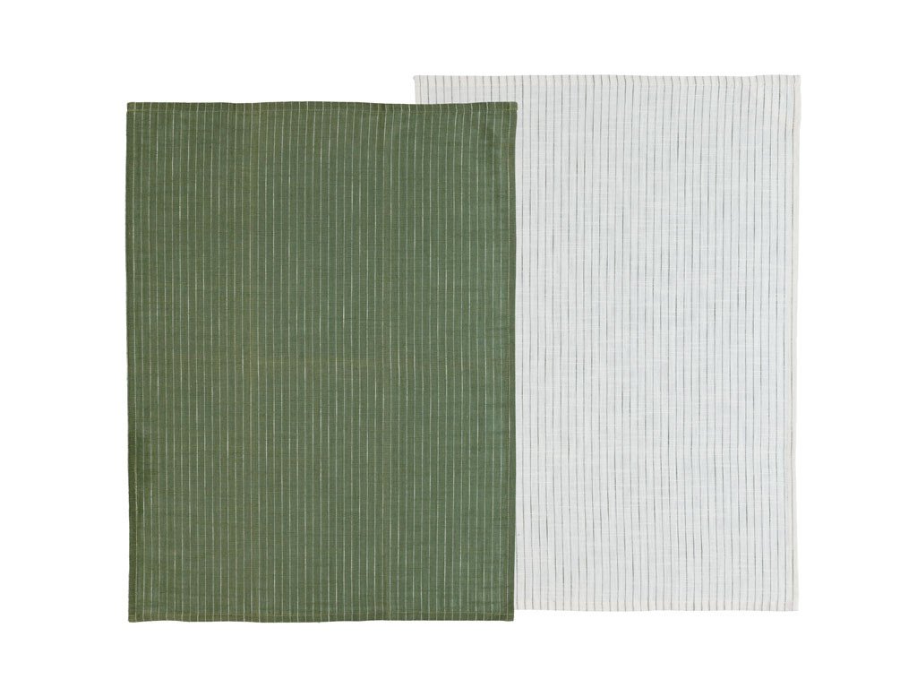 Södahl Kuchyňská utěrka 50x70 Olive/White (sada 2 ks)