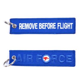 FOSTEX klíčenka REMOVE BEFORE FLIGHT / AIR FORCE