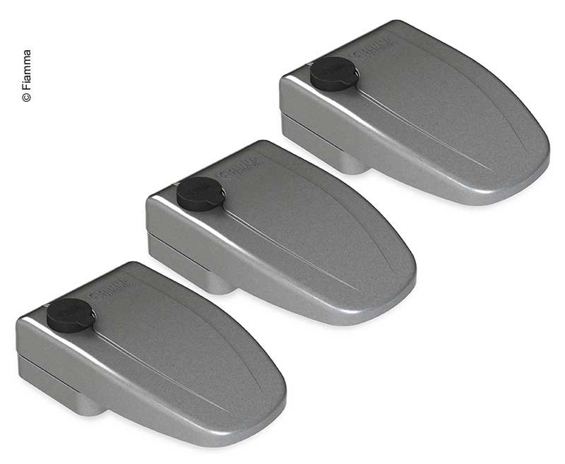 Sada 3ks bezpečnostních zámků Fiamma Safe Door pro obytné vozy / karavany - montáž na stěnu Barva: Šedá