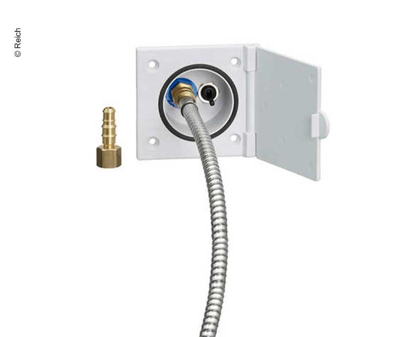 REICH Vodotěsná zásuvka odolná proti nárazu se sprchovou armaturou fiat bianco
