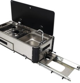 CAN Výsuvný plynový vařič SL1400.LL se dvěma hořáky a dřezem