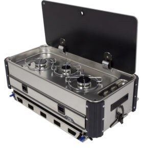 CAN Plynový sporák SL1350.LC s výsuvnou skříňkou, 3 plameny