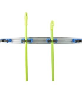 CARBEST Držák na smeták s 5 sponami v modré barvě, 70 cm