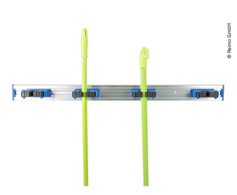 CARBEST Držák na smeták s 5 sponami v modré barvě, 70 cm