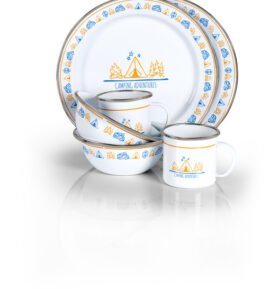 Sada smaltovaného nádobí Camp4 CAMPFIRE pro 2 osoby