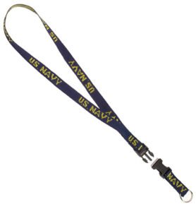 ROTHCO klíčenka na krk MODRÁ se žlutým nápisem NAVY