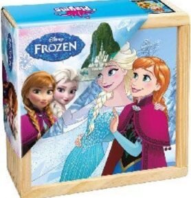 Dřevěné obrázkové kostky 9 ks Ledové království