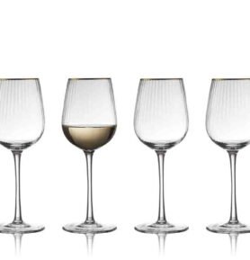 Lyngby Glas Sklenice na bílé víno Palermo Gold 30 cl (4 ks)