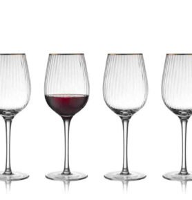 Lyngby Glas Sklenice na červené víno Palermo Gold 30 cl (4 ks)