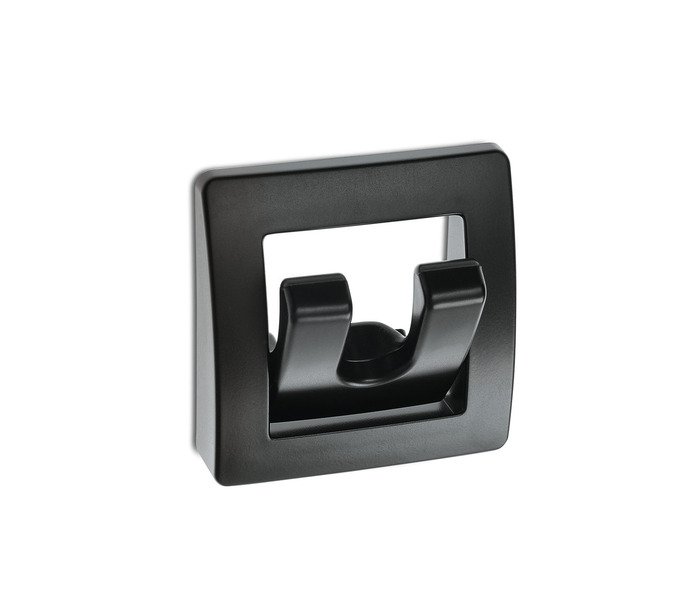 REIMO Plastový dvojitý výklopný háček - černý, bez obalu