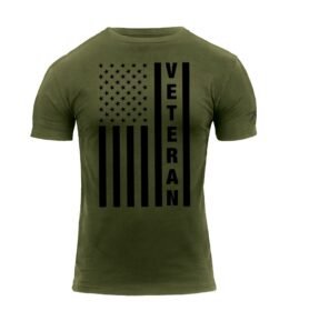 Triko VETERAN s US vlajkou ZELENÉ vel. 3XL