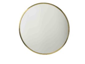Villa Collection Kulaté zrcadlo s kovovým rámem Vardo Brass 80 cm