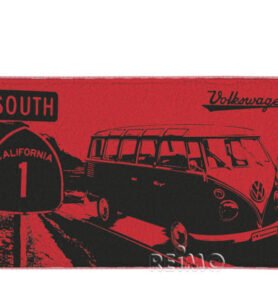 Plážový ručník VW Collection Bulli Highway 1 červená/černá