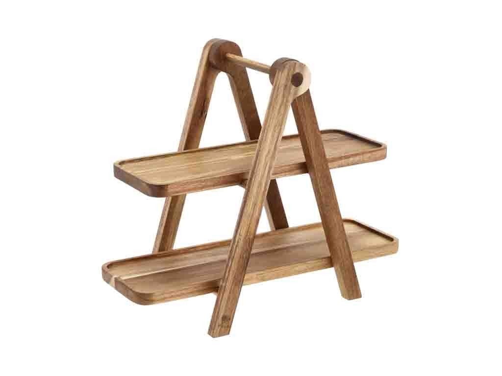 Holm Akáciové servírovací etažér 36x18,4x30 cm