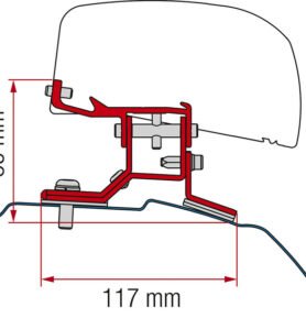 FIAMMA Adaptér pro střešní markýzu F40van Ford Transit Custom krátký rozvor