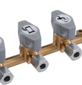 Čtyřcestný uzavíratelný ventil GOK - vstup 8 mm, výstupy 8 mm