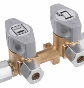 Dvoucestný uzavíratelný ventil GOK - vstup 10 mm, výstupy 8 mm