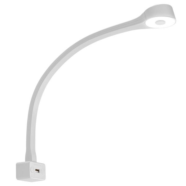 REIMO LED lampička na čtení FAWO Typ F, 12V, USB port Barva: Bílá
