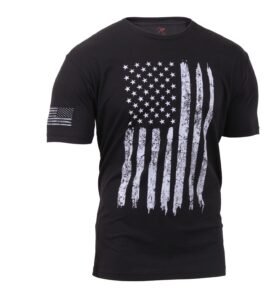 Triko DISTRESSED US vlajka ČERNÉ vel. XL