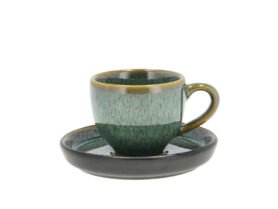 Bitz Espresso hrnek s podšálkem 7 cl Green/Black