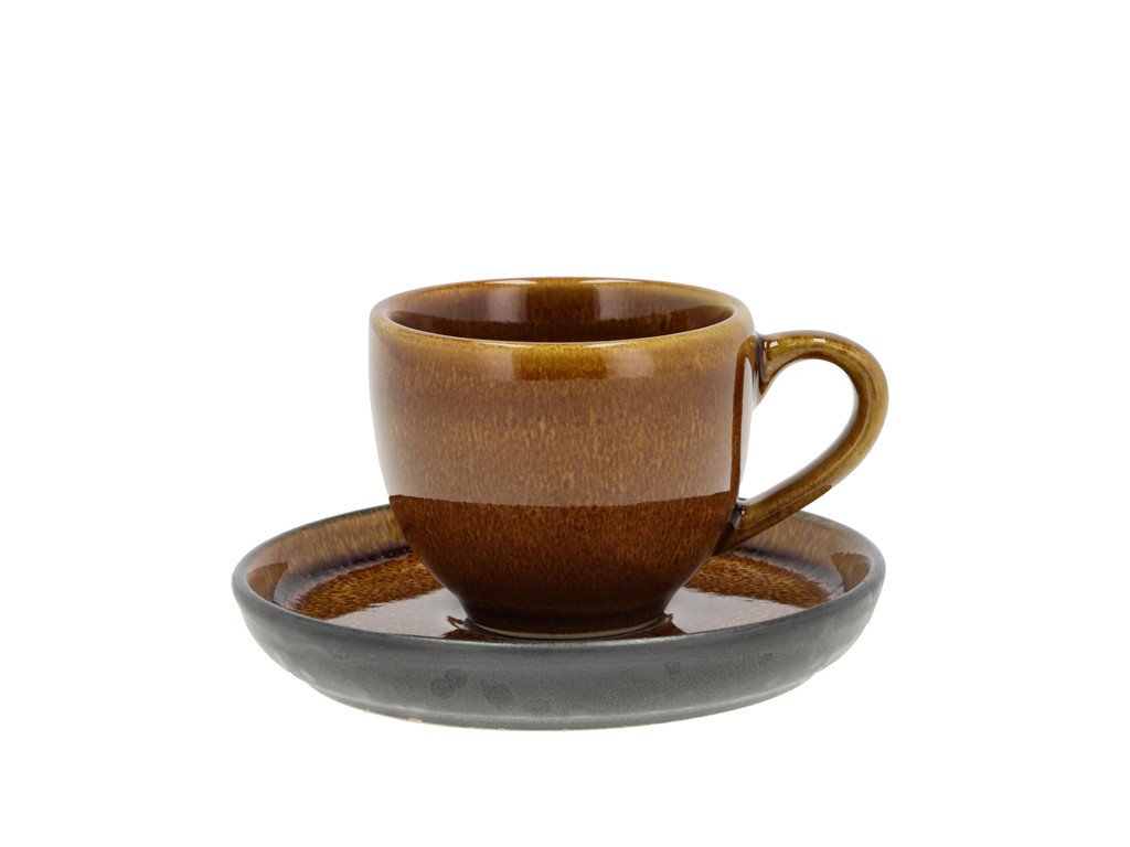 Bitz Espresso hrnek s podšálkem 7 cl Amber/Black