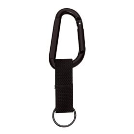 ROTHCO karabina JUMBO 80mm ČERNÁ s popruhem a kroužkem